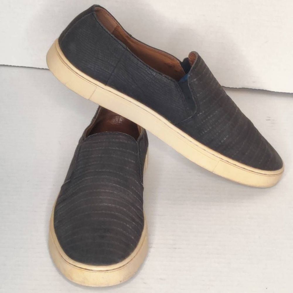 Frye Gemma Black Slip-On Leather Women's Flat Comfort Loafers Shoes Size 8